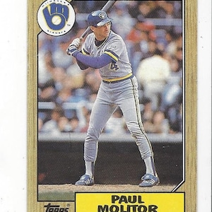 1987 PAUL MOLITOR Milwaukee BREWERS Vintage Topps Baseball card Number 741 in Excellent condition ...... Free U S Shipping