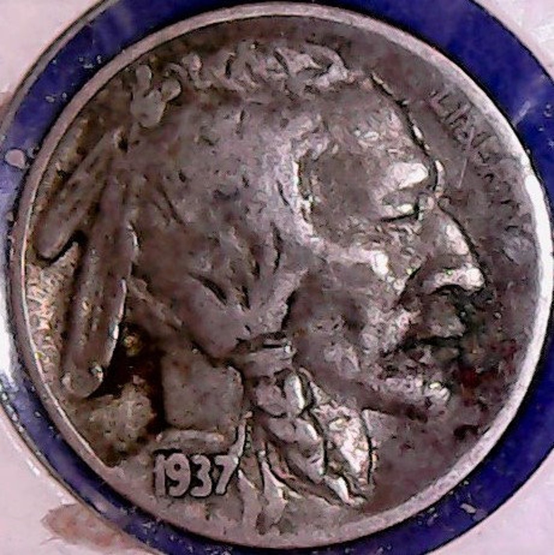 1937 plain buffalo nickel no mint mark number g5 in fine etsy