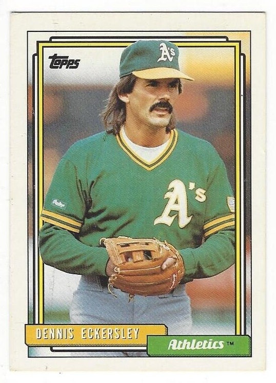 1989 Topps Dennis Eckersley Folder. Oddly enough, the A's acquired him on  the day I was born : r/OaklandAthletics