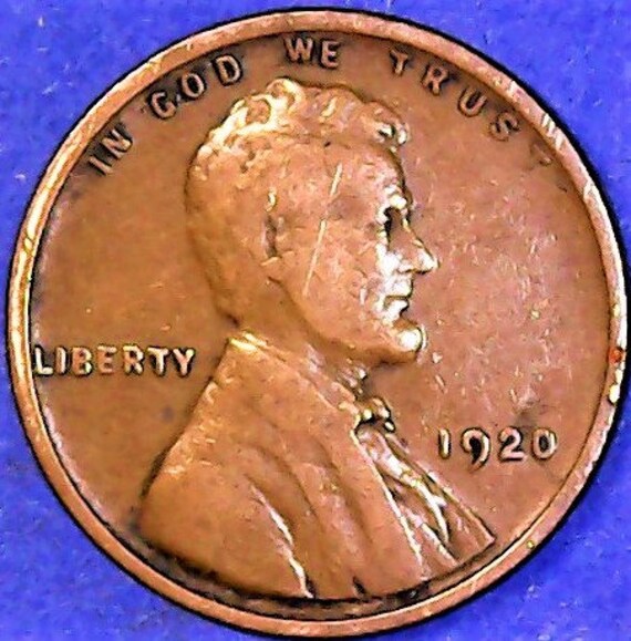 1920 Plain LINCOLN WHEAT Penny No Mint Mark Number G13 in Very Etsy