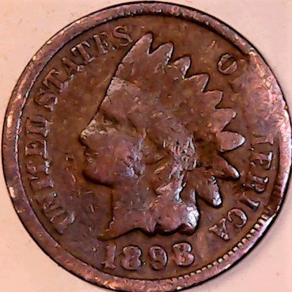 1898 Indianhead Penny Number G12B in Very Good condition, This is a 124 Year Old IHP    ..... Free U S Shipping
