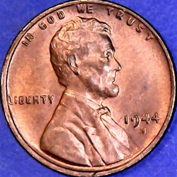 1944S Lincoln Wheat Penny Number G10 in Toned Uncirculated condition    ..... Free U S Shipping