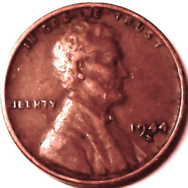 1944S Lincoln Wheat Penny Number G11C in Very Good condition  ..... Free U S Shipping