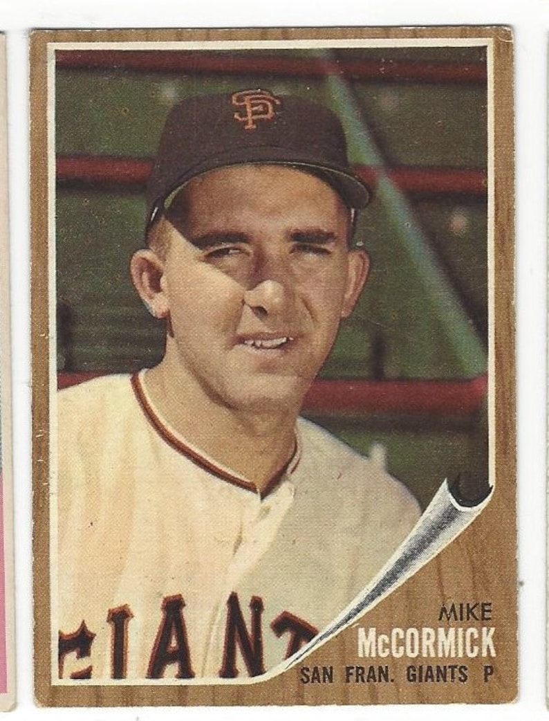 1962 MIKE McCORMICK San Francisco GIANTS original vintage 1962 Topps baseball card number 107