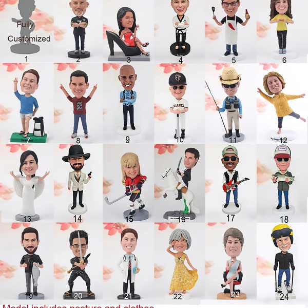 Individueller Wackelkopf basierend auf Ihren Fotos und Ideen, personalisierter Wackelkopf, individueller Wackelkopf, individuelle Figuren, individuelle Skulptur, individuelle Statue