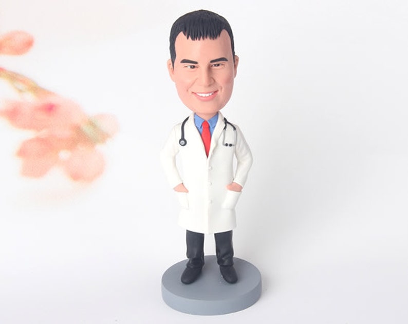 Graduation gift of doctor, graduation gift for doctor, custom doctor gift bobbleheads, gifts for doctor graduation, doctor graduation gift image 1