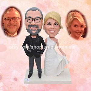 Vintage Wedding Cake Topper Figurines Bride Groom