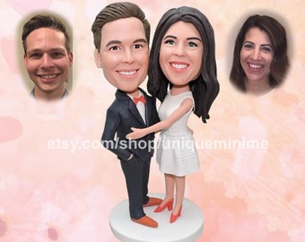 Unique Personalized Engagement or Wedding Gift   Custom Wedding Decor Gift for Couples Custom   Bobblehead dolls