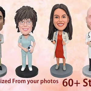 Doctor custom bobbleheads, doctor gift, gift for doctor, medical school graduation, doctor graduation gift, funny doctor gift image 1