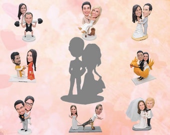 Custom wedding cake toppers based on your photos and ideas