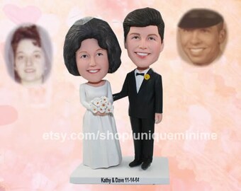 Idea de boda, Decoración de boda rústica, Regalo de boda único, Regalo de boda divertido, Recuerdo de matrimonio, Muñecas Bobblehead personalizadas