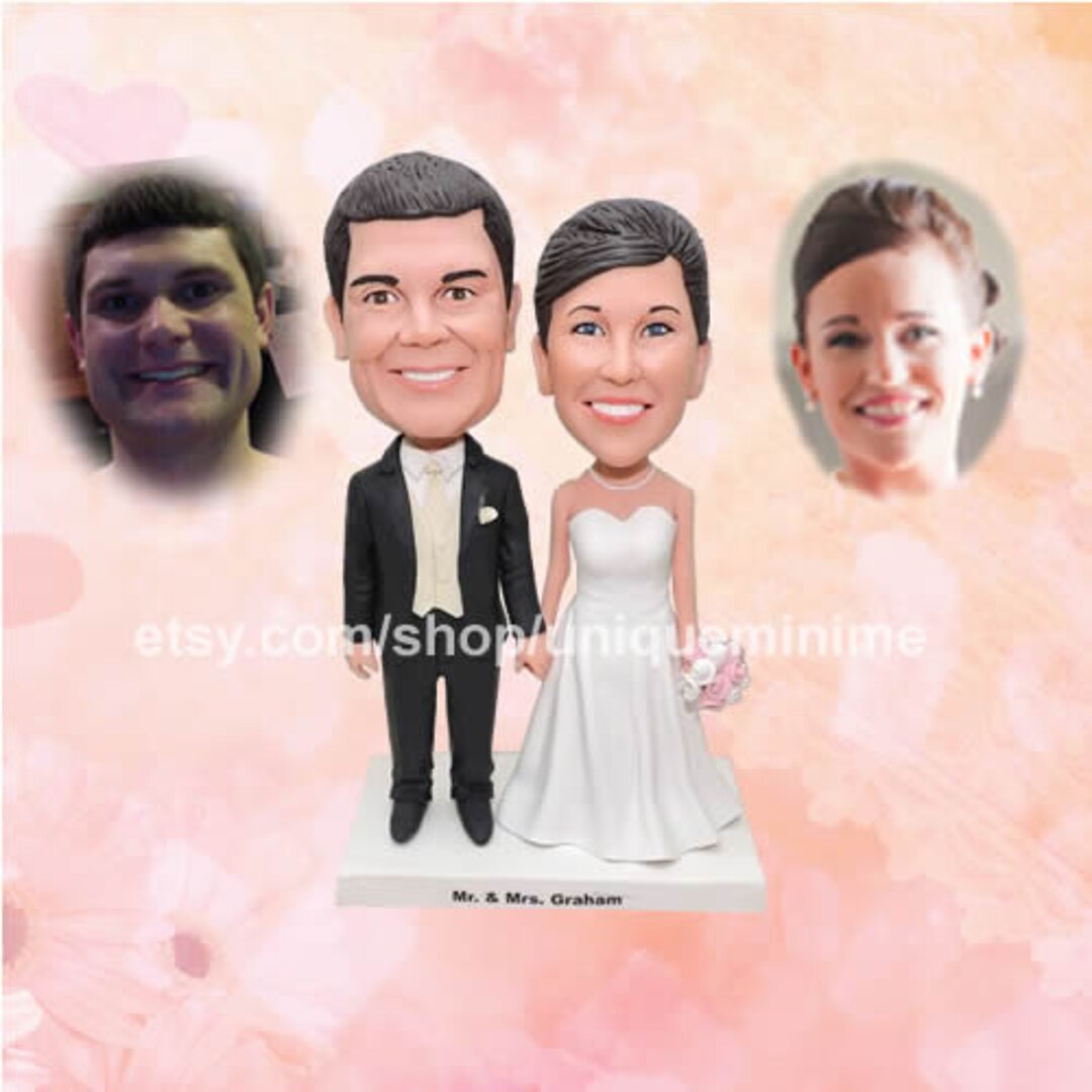 Rustic Wedding Cake Topper Vintage Inspired Bride Groom Toppers - Etsy