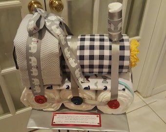 Pastel de pañales de tren