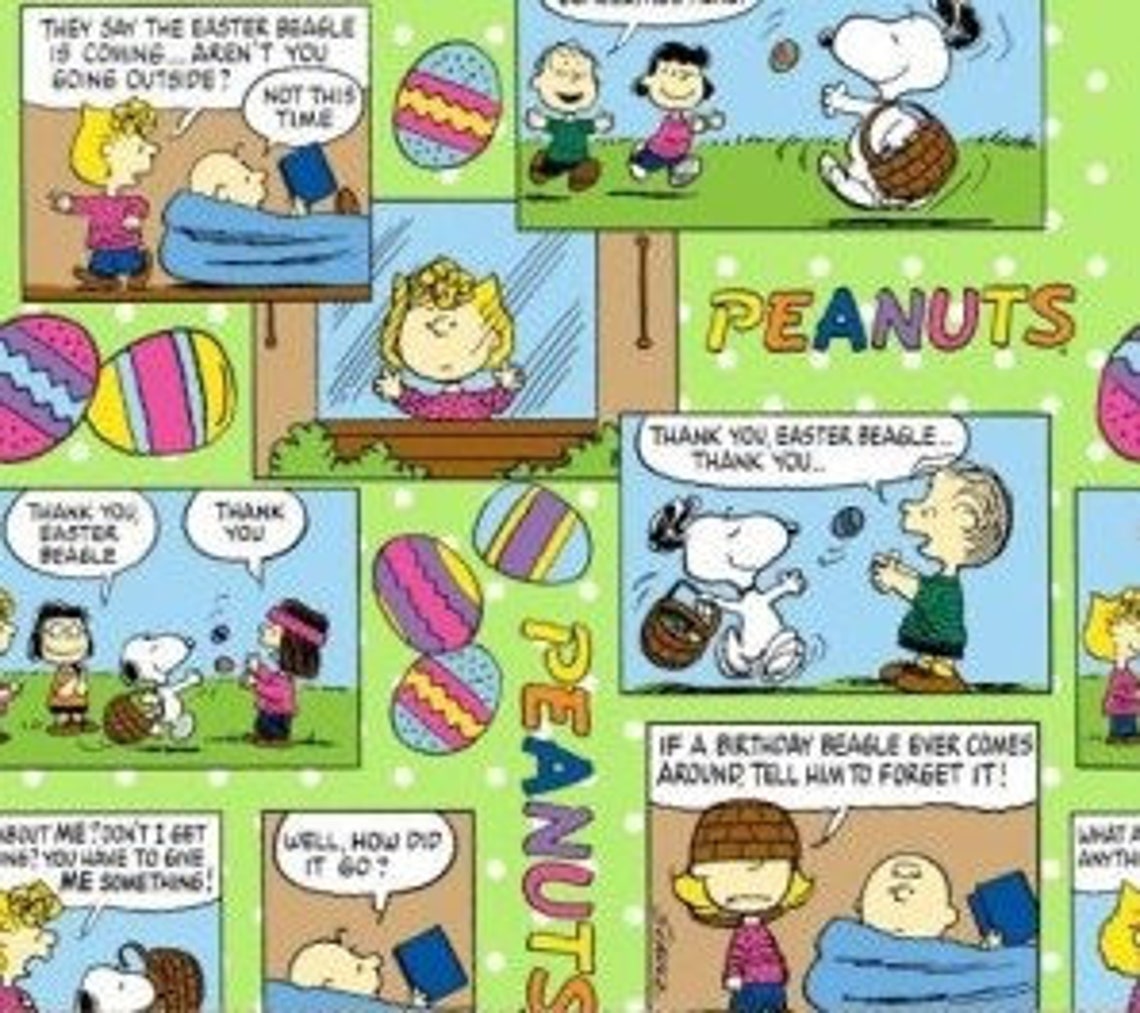 Easter Peanuts comic strip Snoopy Charlie Brown Lucy Etsy