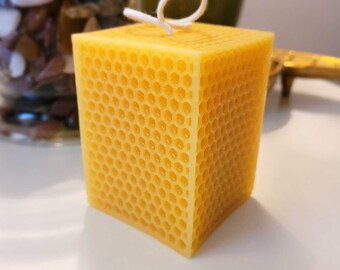 Beeswax candle- honeycomb cubes- 100% Pure Canadian Beeswax