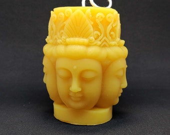 Beeswax candle- 4 Buddha pillar