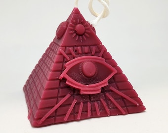 Beeswax candle- Eye of Providence pyramid - 3.1" - 100% Pure Canadian Beeswax