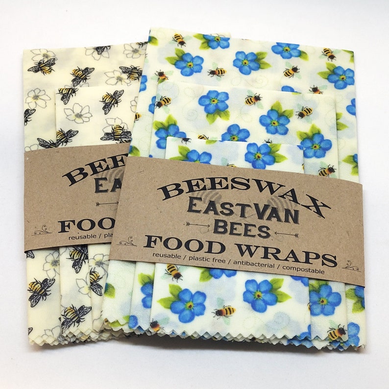 Beeswax Food Wraps, 3 pack 8 11 14, Zero waste, Food Safe, Reusable , FREE SHIPPING image 8