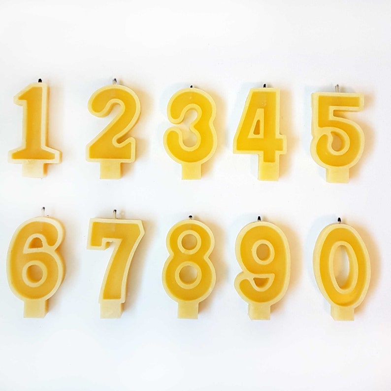 Number Beeswax Birthday Candles Cake Topper Eco Friendly Sustainable image 10