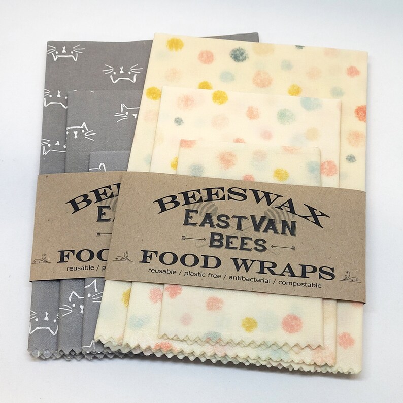 Beeswax Food Wraps, 3 pack 8 11 14, Zero waste, Food Safe, Reusable , FREE SHIPPING image 10