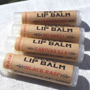 Natural Lip Balm w/ Beeswax & Honey - 4 pack - Free shipping