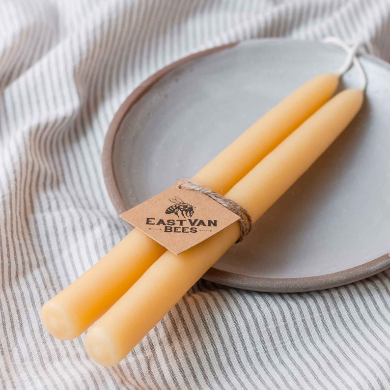 Hand Dipped Taper Candles with Hygge Ceramic candle holder image 4