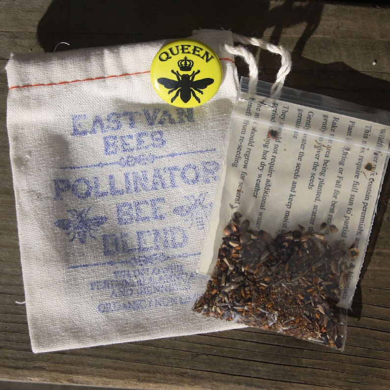 Bee Blend Wildflower seed pack with bee pin image 4