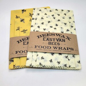Beeswax Food Wraps, 3 pack 8 11 14, Zero waste, Food Safe, Reusable , FREE SHIPPING image 2