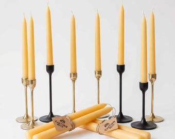 Hand-Dipped Taper Candles-  8" / 9" / 10" / 11"  - 100% Pure Canadian Beeswax - 1 pair