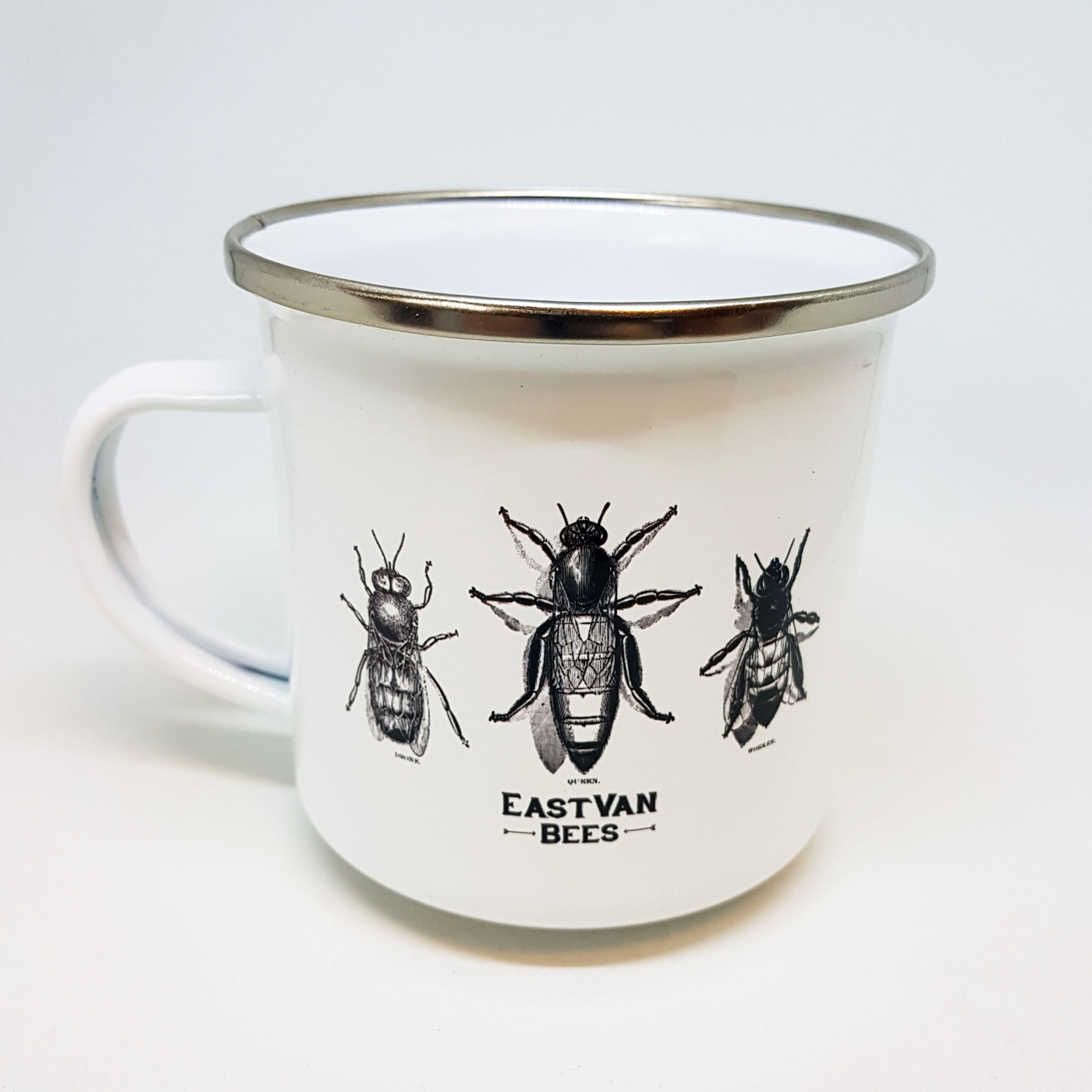 Tin enamel Camping Coffee Mug Vintage Victorian Bees Etsy