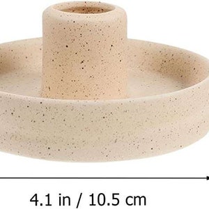 Hand Dipped Taper Candles with Hygge Ceramic candle holder image 9