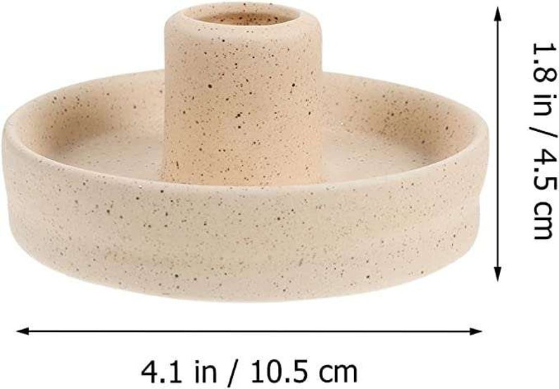 Hand Dipped Taper Candles with Hygge Ceramic candle holder image 9