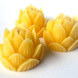 Lotus Flower 100% Beeswax Candle - 3 pack