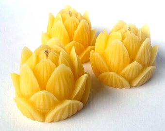 Lotus Flower 100% Beeswax Candle - 3 pack