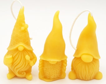 Beeswax candle- Little Gnomes - 100% Pure Canadian Beeswax