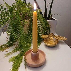 Hand Dipped Taper Candles with Hygge Ceramic candle holder image 7