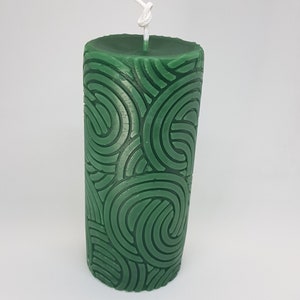 Beeswax candle Art Deco Pillar 5.75 100% Pure Canadian Beeswax image 2