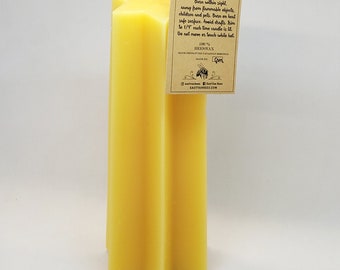 Beeswax candle- Star Pillar - 8" or  11" - 100% Pure Canadian Beeswax