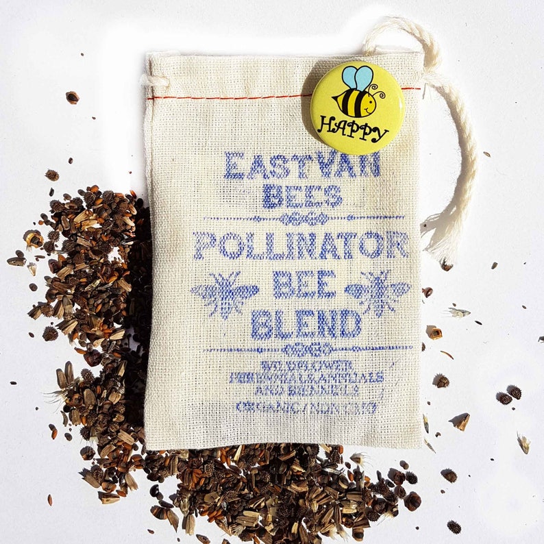 Bee Blend Wildflower seed pack with bee pin image 2