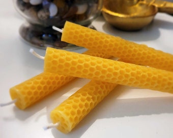 Beeswax candle- honeycomb tapers - 100% Pure Canadian Beeswax