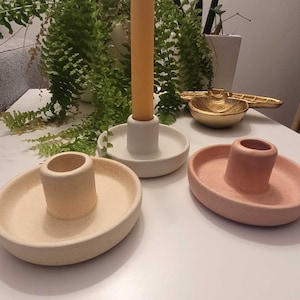 Nordic Hygge style Ceramic Candlestick Holder afbeelding 5