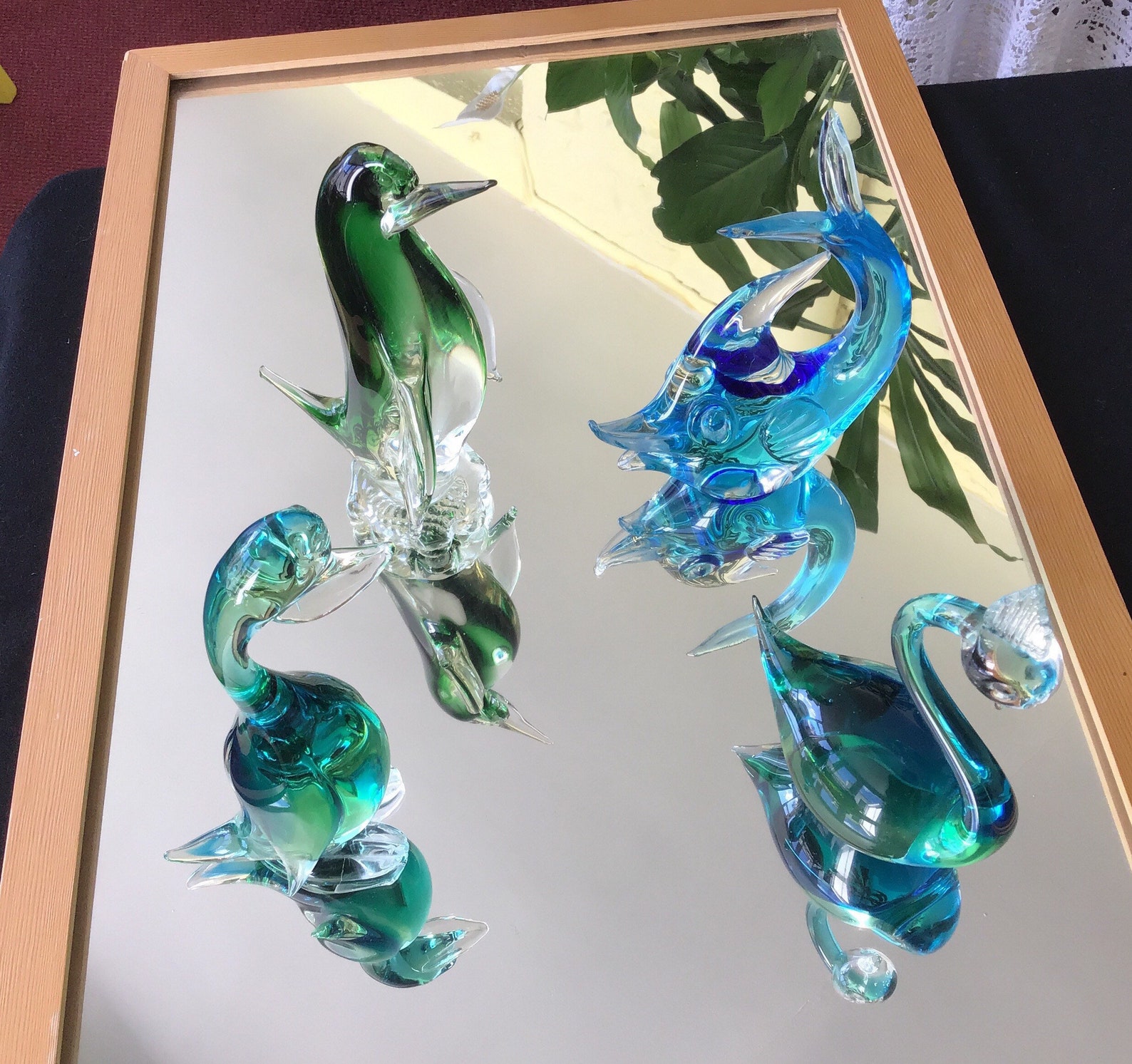 Glass animal figurines possibly Murano as probably purchased Etsy