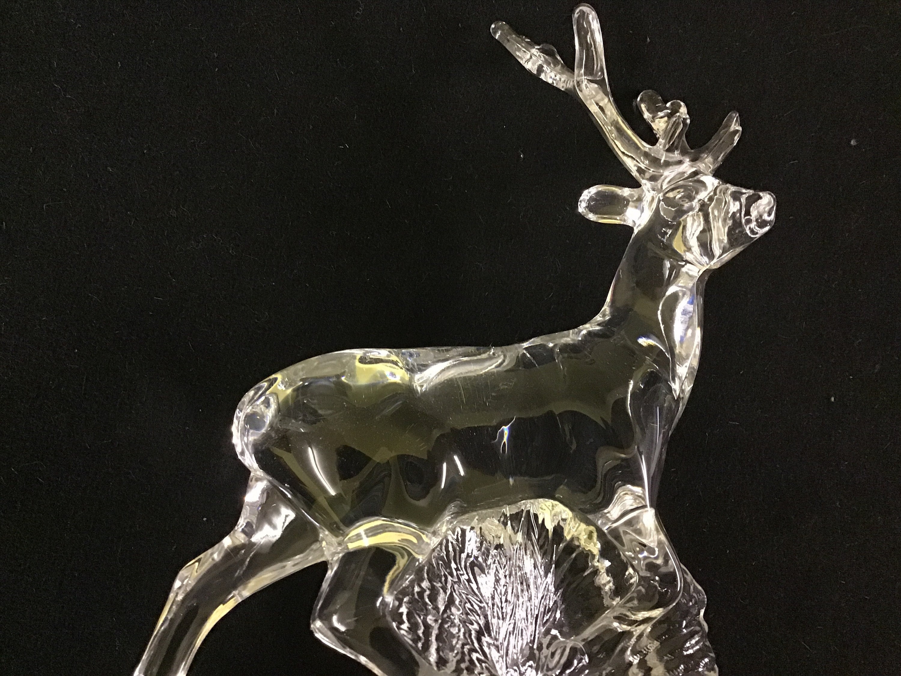 Beautiful carved glass deer figurine Etsy