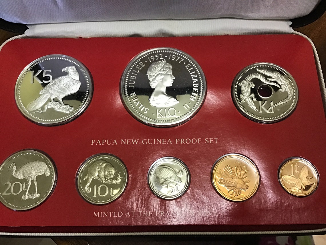 Papua New Guinea coins proof set 1977 Etsy