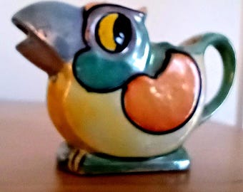 Japanese Lusterware  Vtg Ceramic Toucan  Creamer   1940's-'50's