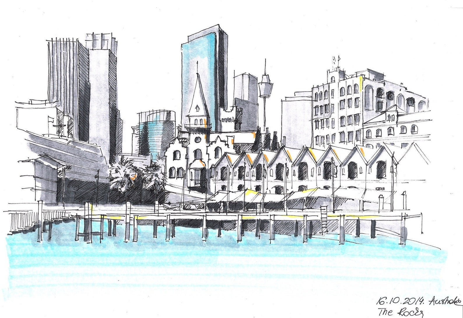 ORIGINAL ART Australia Sydney the Rocks. Urban Sketch. Etsy
