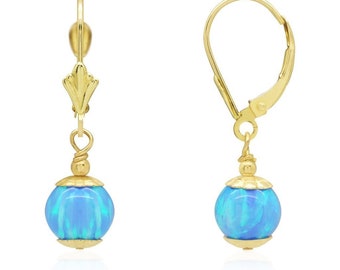 Angel Skin Pink Synthetic Fire Opal 14k White Gold Screwback Ball Stud Earrings