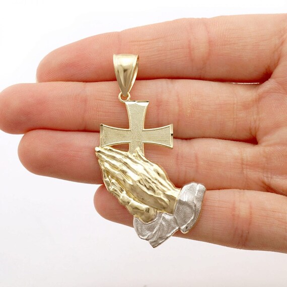 Religious Jewelry by LABLINGZ 10K Yellow Gold Rosary Prayer Cross Necklace