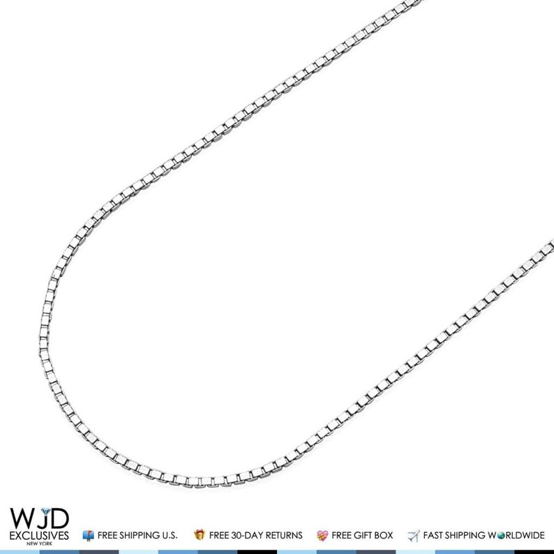 14K Solid Real Yellow Gold 1mm Box Link Chain Necklace 24/" Inches