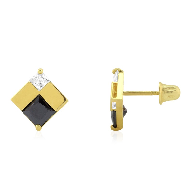 14k Gold Stud Goldenstar 0.17Ct.White Diamond Starfish Earring